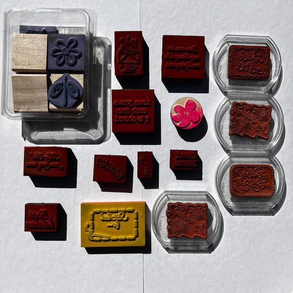 Rubber Stamps Doodles Stitched By Congratulations Sayings Hooray! Lot of 19 - Picture 12 of 15